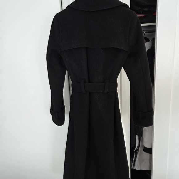 Aritzia Black Wool Trench Coat - Picture 4 of 6
